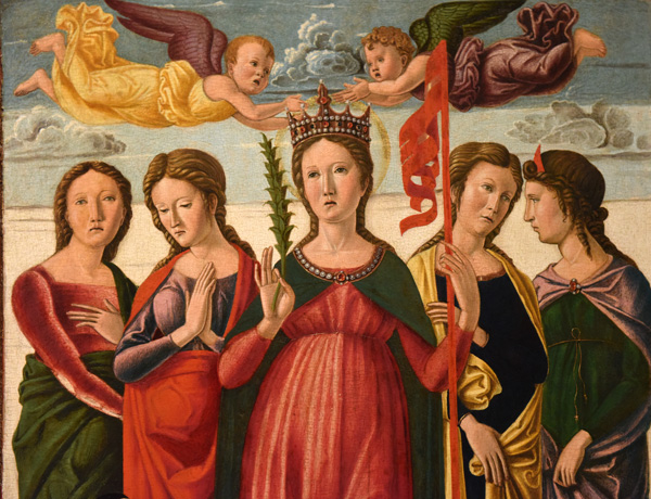 La Vierge entourée de femmes