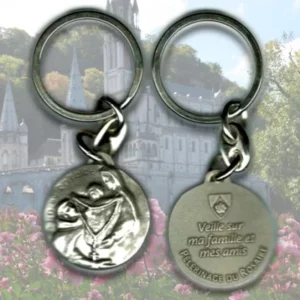 Porte-clés Pèlerinage du Rosaire Lourdes avec Vierge Marie