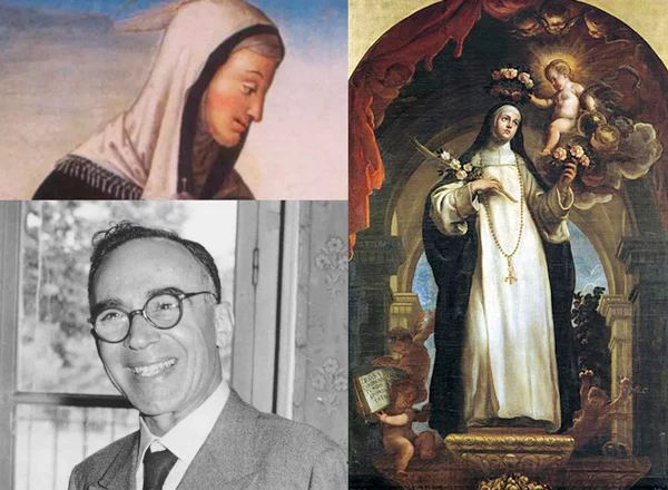Portraits de Sainte Rose de Viterbe et un homme.