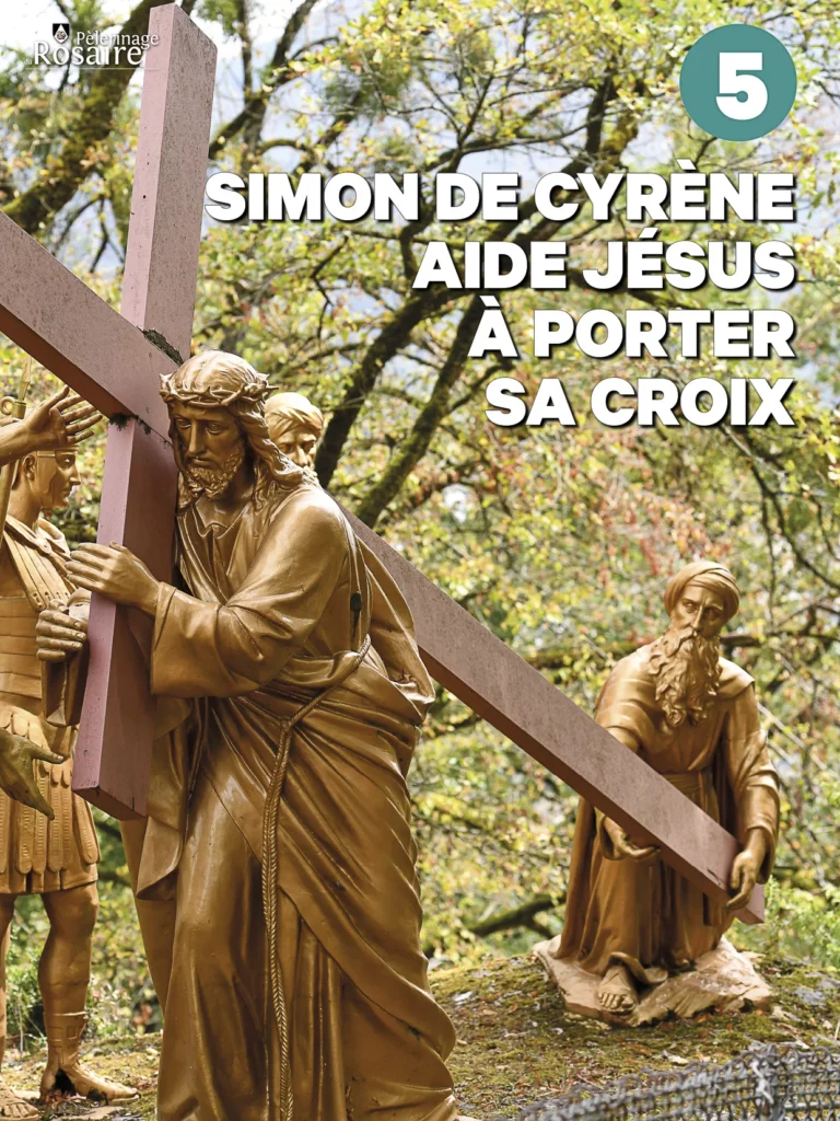 Simon de Cyrène aide Jésus à porter sa croix